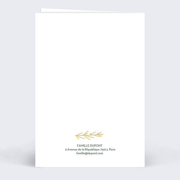 Carte de Noël Cadre Végétal Ocre Verso