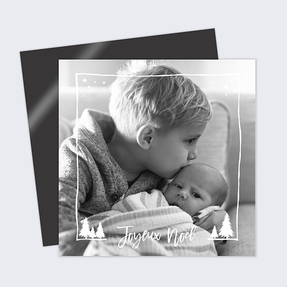 Carte de Noël  Cadre Photos Sapins