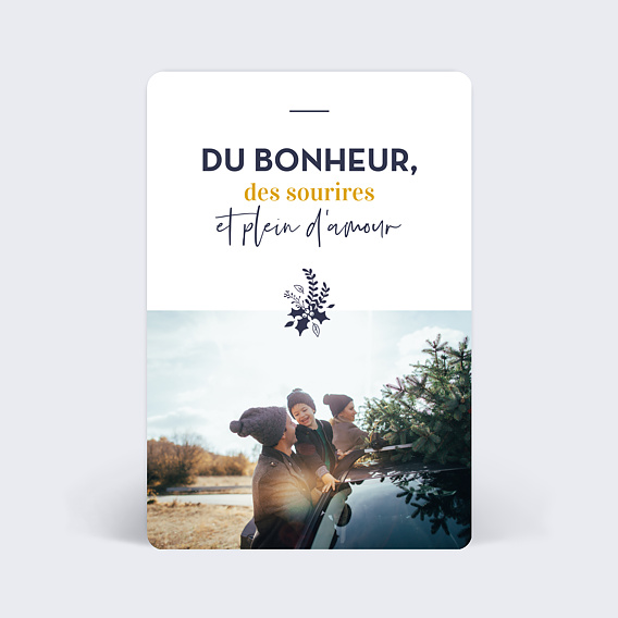Carte de Noël Branche de houx