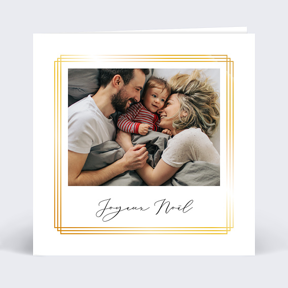 Carte de Noël Dorure cadre photo Recto