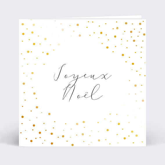 Carte de Noël  Dorure pois joyeux noel Recto