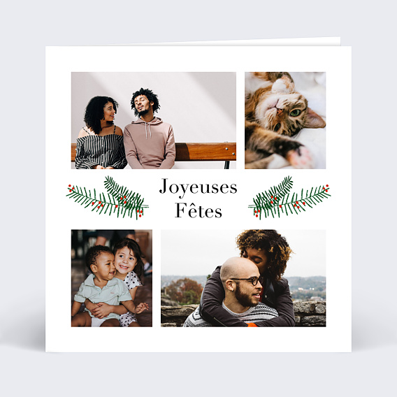 Carte de Noël Multiphoto Festif Recto