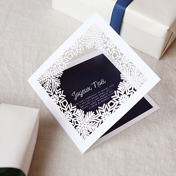 Carte de Nol Dcoupe Flocons