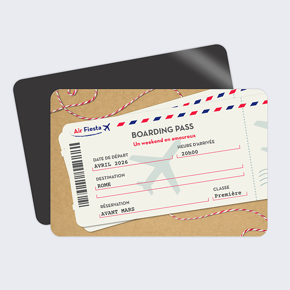 Carte de Noël  Boarding pass - Bon pour