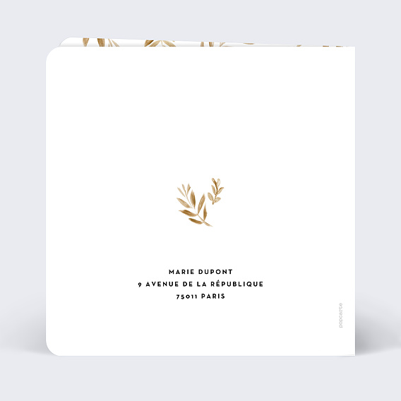 Carte de Noël  Golden Jungle Verso