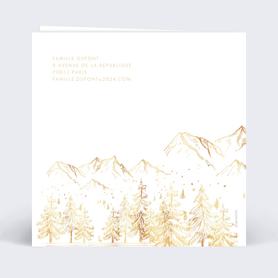 Carte de Noël  Paysage d'Hiver Verso