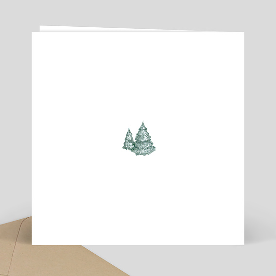 Carte de Noël  Sapins enneigés Verso