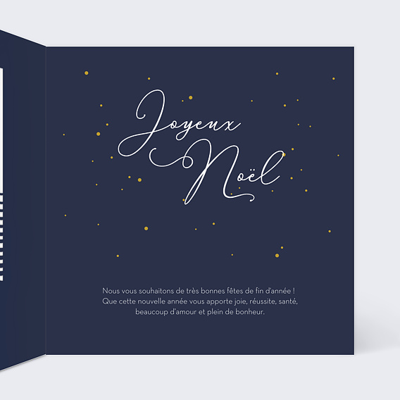Carte de Noël Découpe Ciel Etoilé Intérieur Droit
