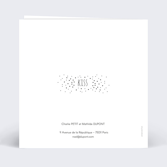 Carte de Noël  Dorure Etoiles Photos III Verso