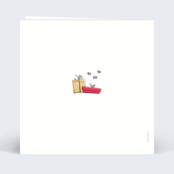 Carte de Noël Père Noël et cadeaux Verso