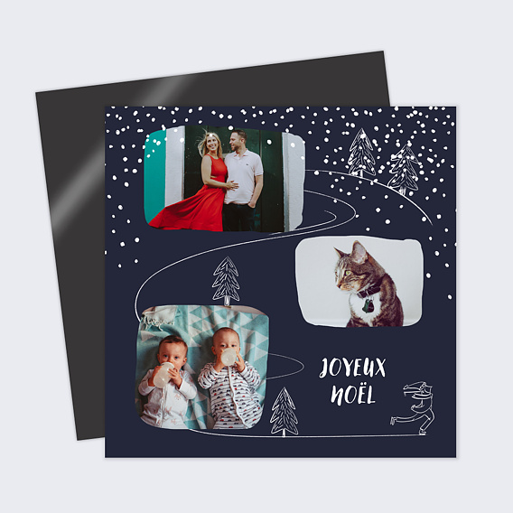 Carte de Noël Patins à glace