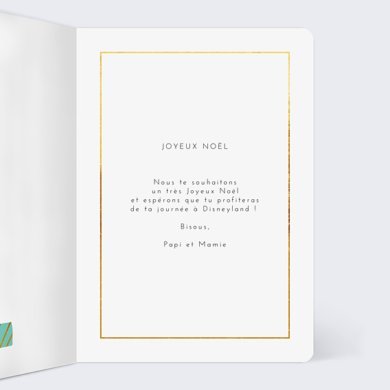 Carte de Noël  Bon pour Cadeaux Intérieur Droit