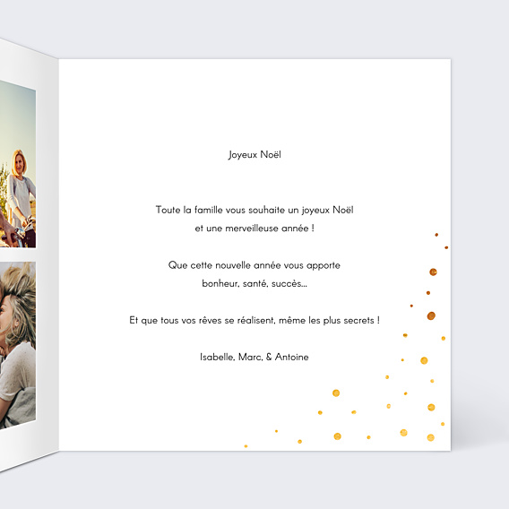 Carte de Noël Dorure pois joyeux noel