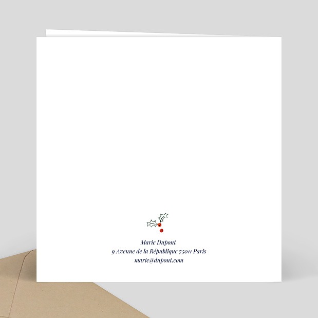 Carte de Noël Fin d'Année Bon Pour Verso