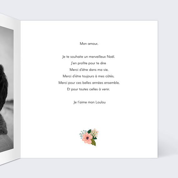 Carte de Noël  Joli Coeur  Intérieur Droit