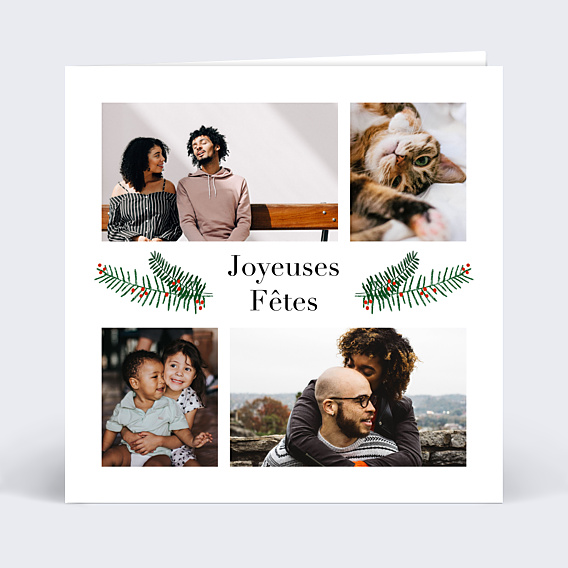 Carte de Noël Multiphoto Festif