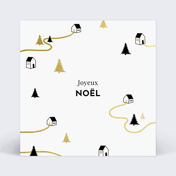 Carte de Noël Joli village