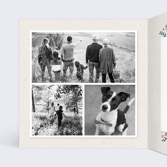 Carte de Noël Cadre Photo Festif