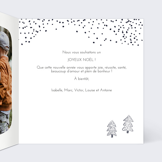 Carte de Noël  Patins à glace Intérieur Droit