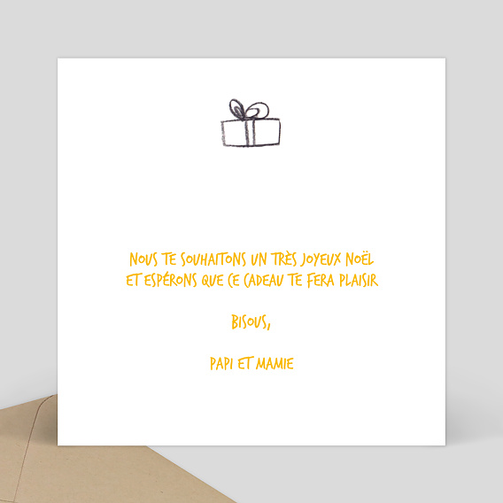 Carte de Noël  Dinosaure Verso