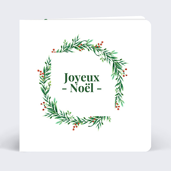 Carte de Noël Couronne de Noël sans photo