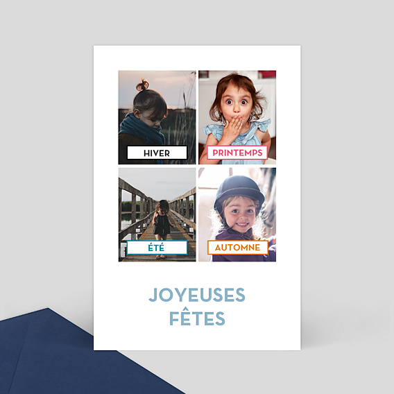 Carte de Noël Saisons graphiques