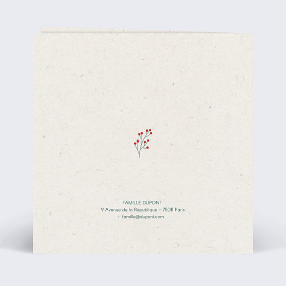 Carte de Noël  Cadre Photo Festif Verso