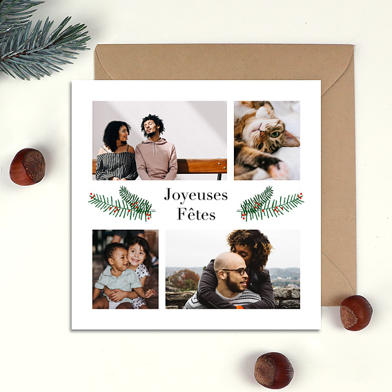 Carte de Noël Multiphoto Festif