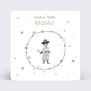 Carte de Noël Petit pirate