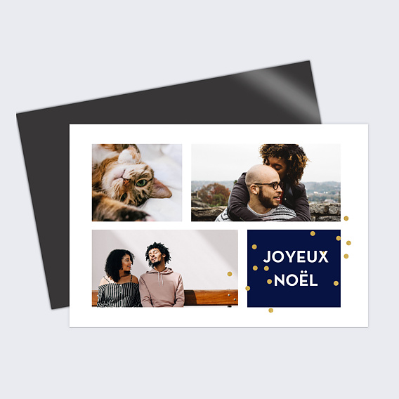 Carte de Noël  Multiphotos Bleu
