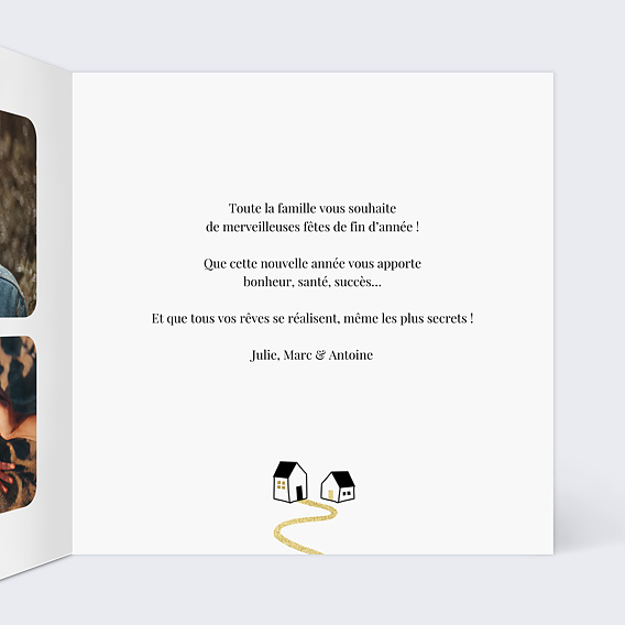 Carte de Noël  Joli village Intérieur Droit