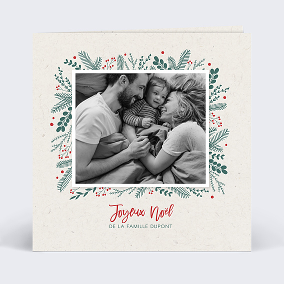 Carte de Noël Cadre Photo Festif
