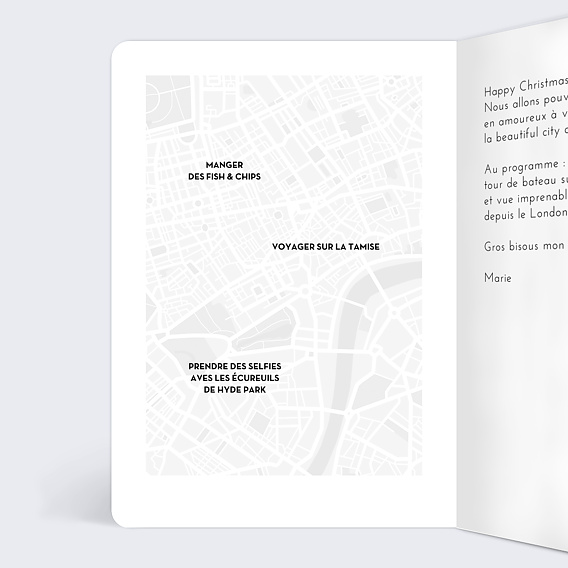 Carte de Noël Bon pour Londres Intérieur Gauche