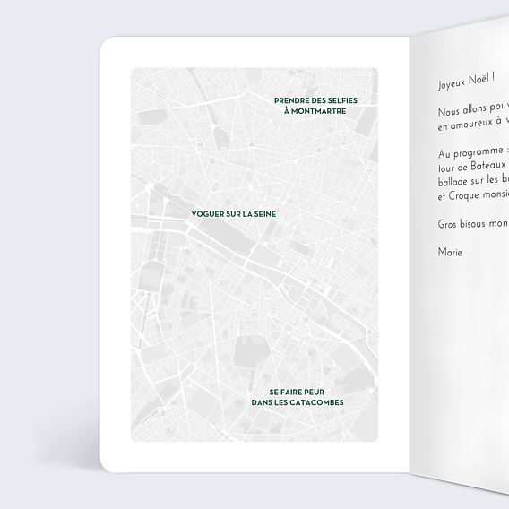 Carte de Noël  Bon pour Paris Intérieur Gauche