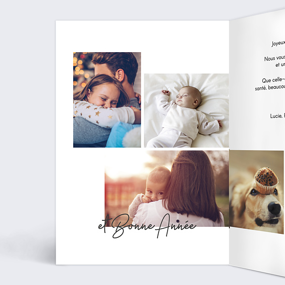 Carte de Noël  Multiphoto Joyeux Noël Intérieur Gauche