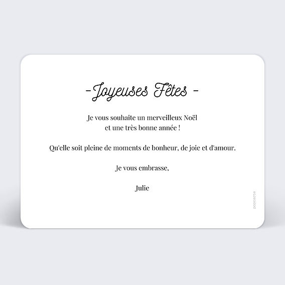 Carte de Noël Tirets Joyeuses Fêtes