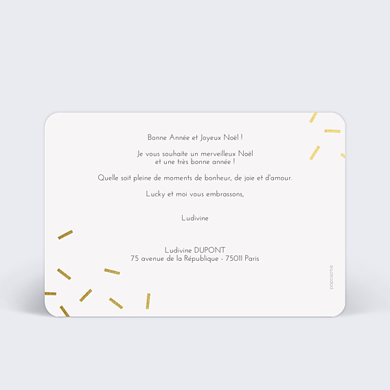 Carte de Noël Paillettes chic