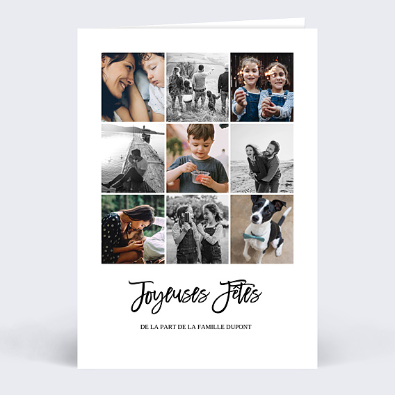 Carte de Noël Multiphoto Chic