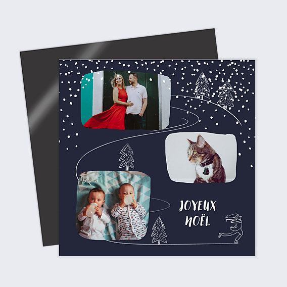 Carte de Noël Patins à glace