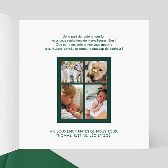 Carte de Noël  Découpe Fenêtre Intérieur Droit