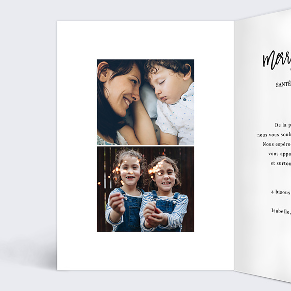 Carte de Noël  Multiphoto Chic Intérieur Gauche