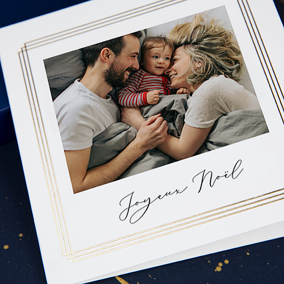Carte de Noël Dorure cadre photo Après 4