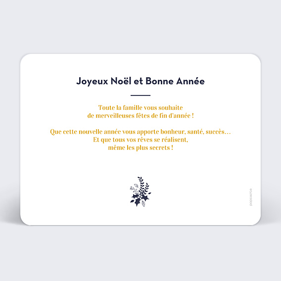Carte de Noël Branche de houx