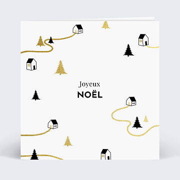 Carte de Noël  Joli village