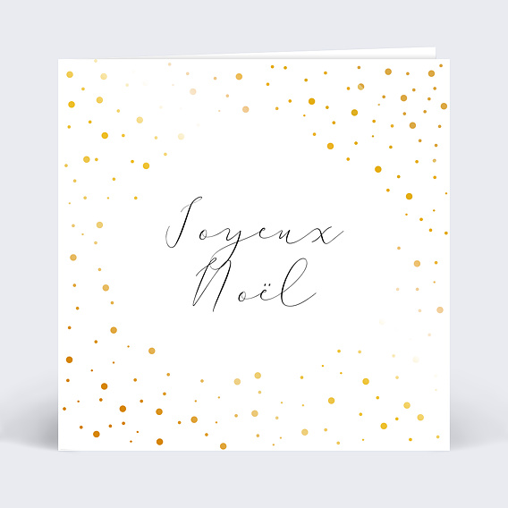 Carte de Noël Dorure pois joyeux noel