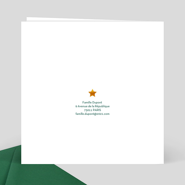 Carte de Noël Découpe Sapin de Noël Verso