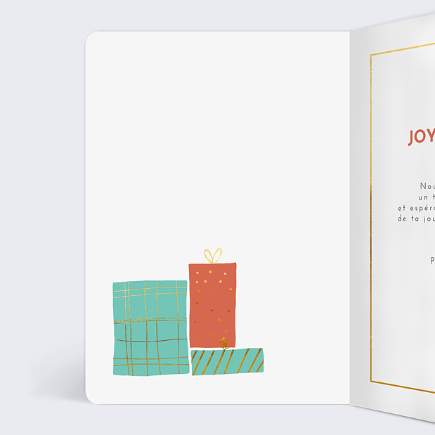 Carte de Noël Bon pour Cadeaux Intérieur Gauche