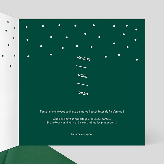 Carte de Noël  Découpe Sapin de Noël Intérieur Droit