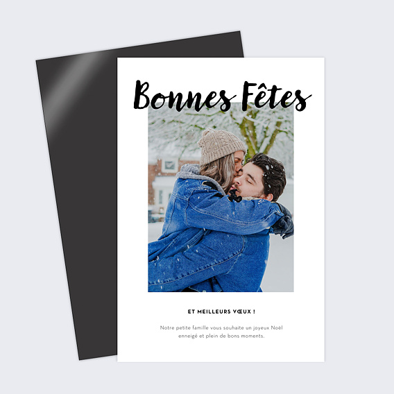 Carte de Noël Grand cadre blanc