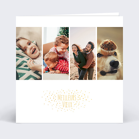 Carte de Noël Dorure Petites Etoiles 4 Photos